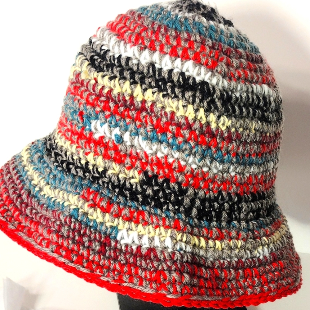 Multicolor New Cotton Crochet Bucket Hat L